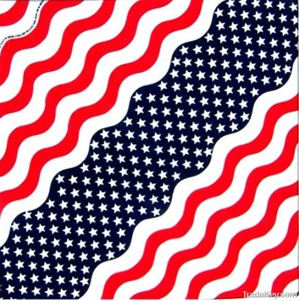 100% polyester fabric wavy us flag bandan