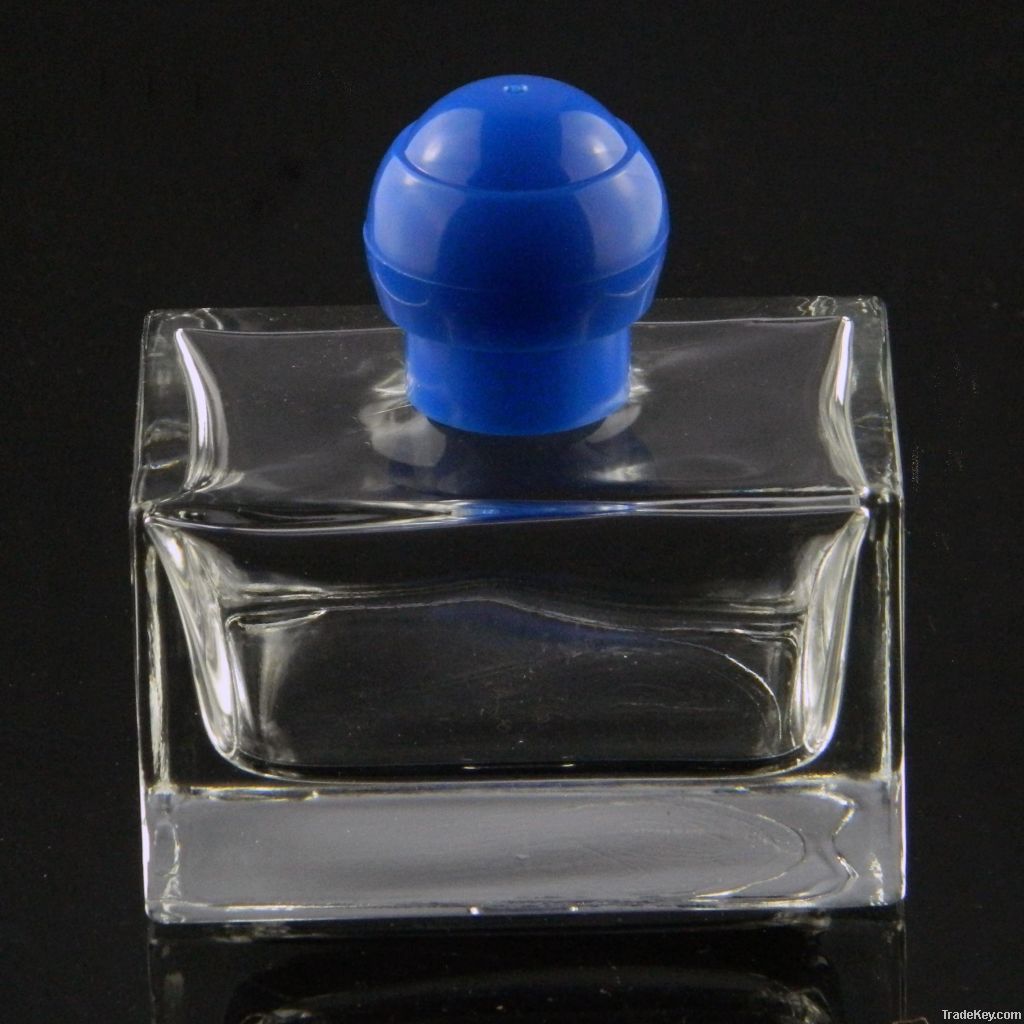 Rectangular Traditional Glass perfume Bottle With Lid