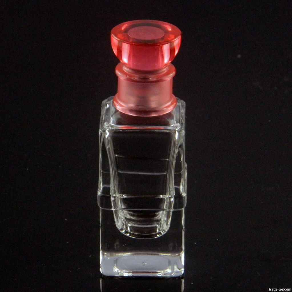 clear  perfume glass bottle with colored lid