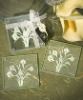 Calla Lilly Glass Wedding Coasters