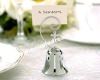 Cross Charm Silver Bell Place Card Holder Wedding Favor