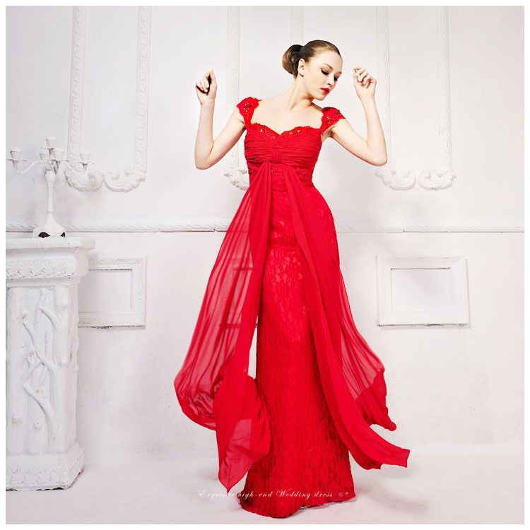 Lace Bridesmaid Dress Patterns Red Color