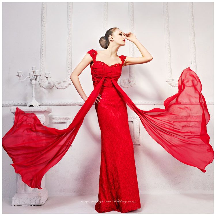 Lace Bridesmaid Dress Patterns Red Color
