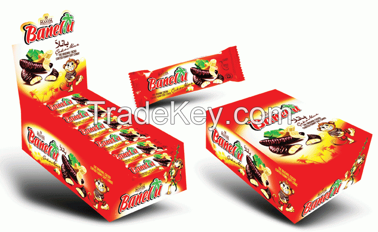 Banella Bar Chocolate (Foamy candy coated with chocolate and flavoured banana)