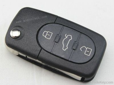 Audi 3-button flip remote key shell