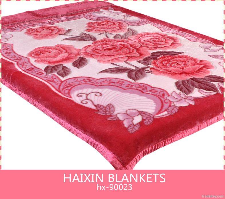 Popular printed raschel blanket from China