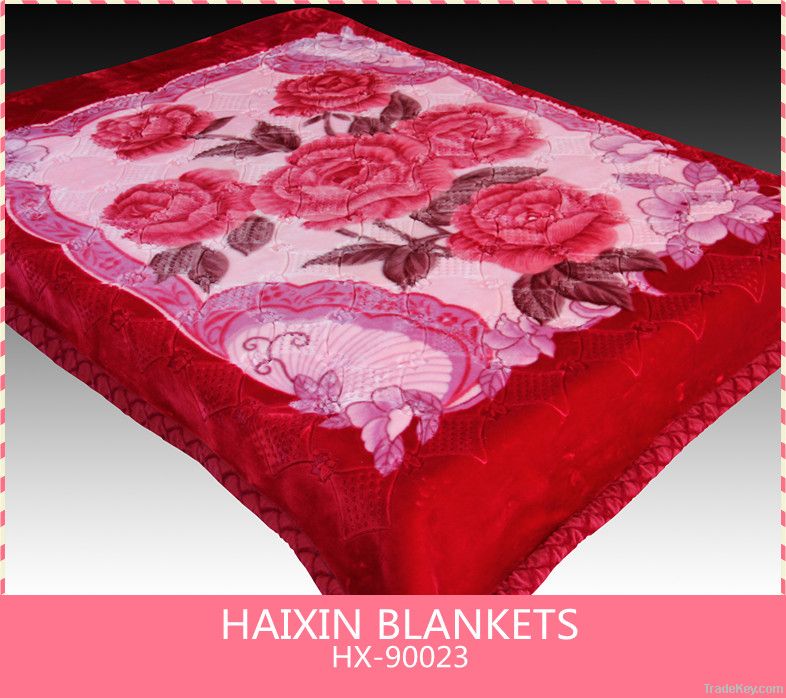 Popular printed raschel blanket from China