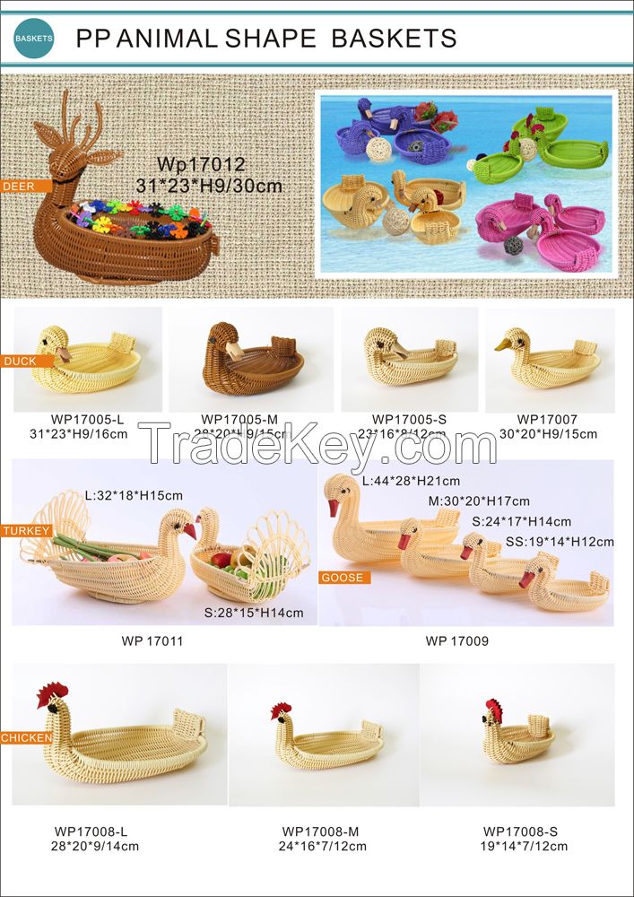 pp animal shape baskets