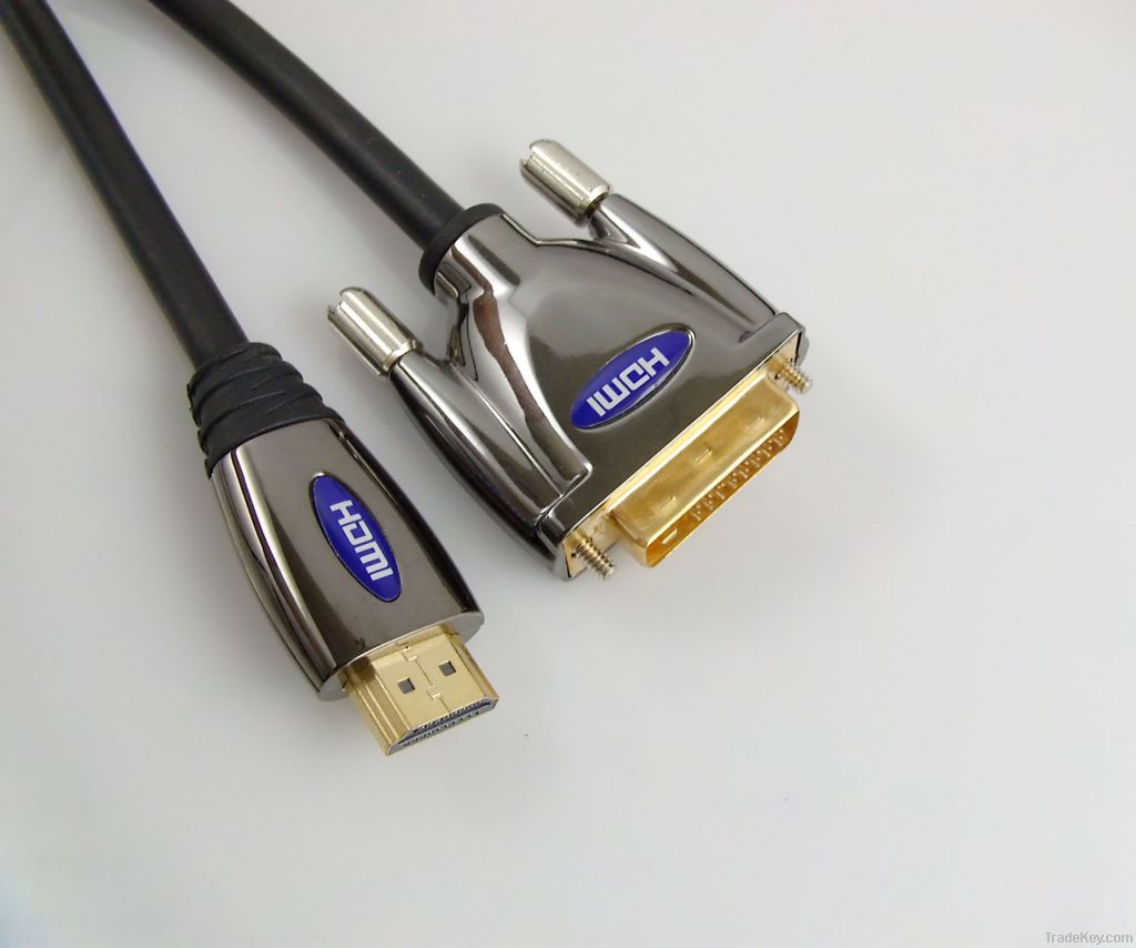 High Speed 1080P HDMI TO DVI Cable 1.4V with 3D