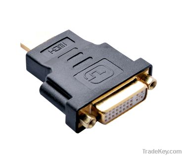 High Quality Gold HDMI To DVI Adaptor