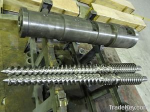 Bimetallic conical twin double screw and barrels/twin conical screws a