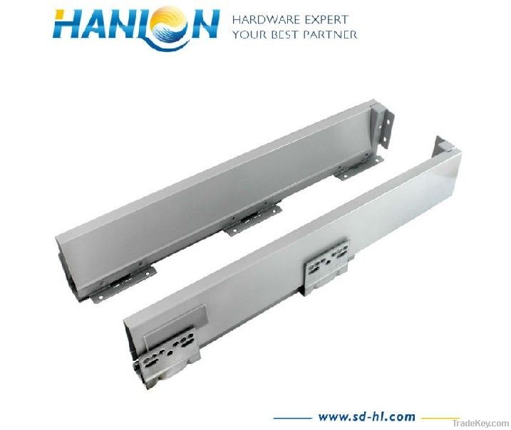 Double wall self closing drawer slide