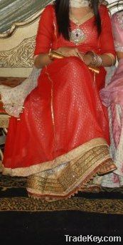 The Red Sharara style gown