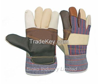 Leather work gloves