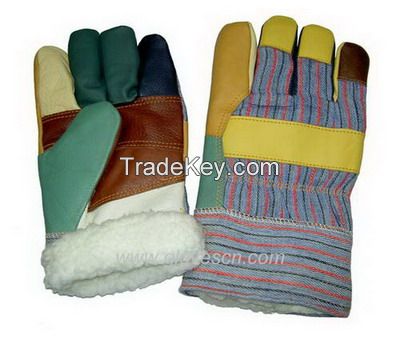 Leather work gloves