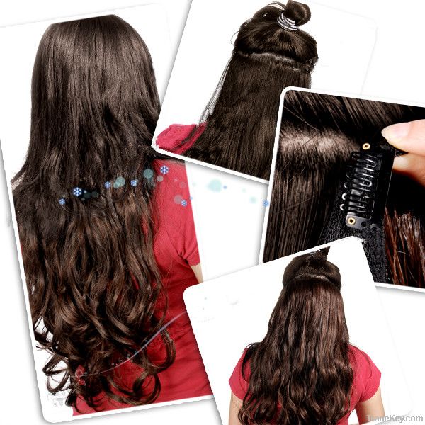 HOT SALE long curly clip in human hair extension