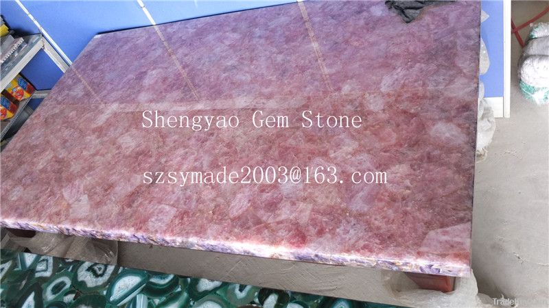 Shengyao Pink crystal mosaic table top
