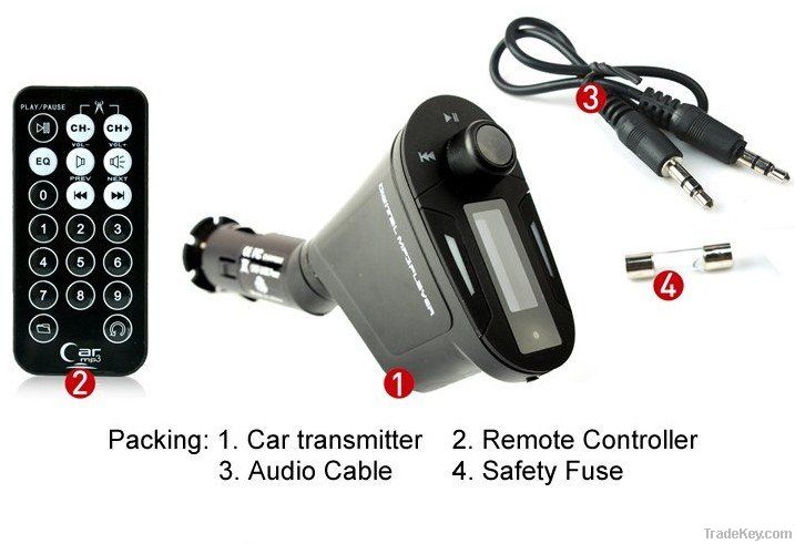 Car MP3 Player Wireless FM Transmitter With USB SD MMC Slot