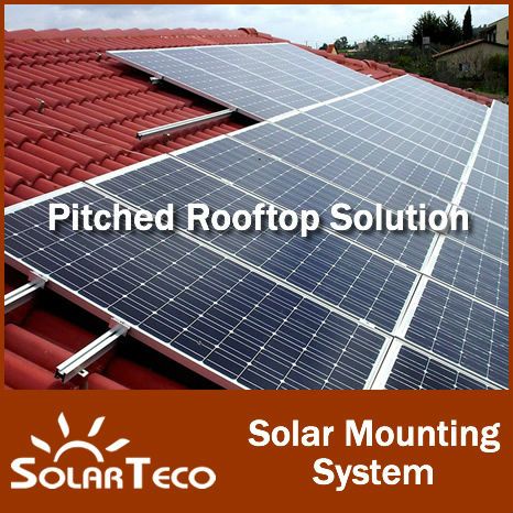 Pitched tile roof solar mounting system