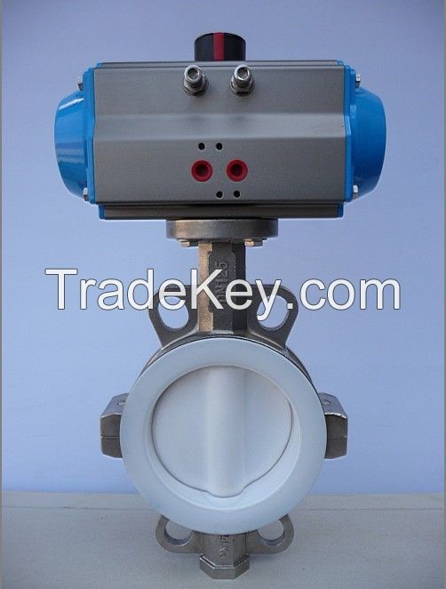 Pneumatic Actuator Operated Wafer Type Butterfly Valve