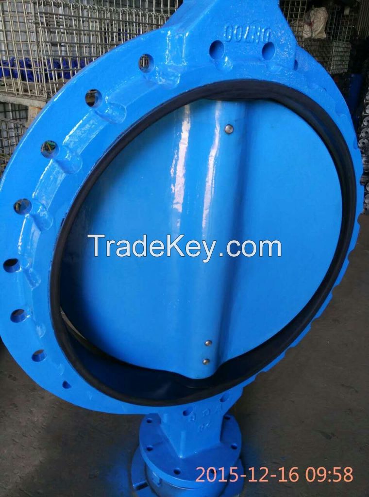 Concentric Double Flange Butterfly valve/Cast Iron/Ductile Iron Double Flanged Concentric Butterfly Valve