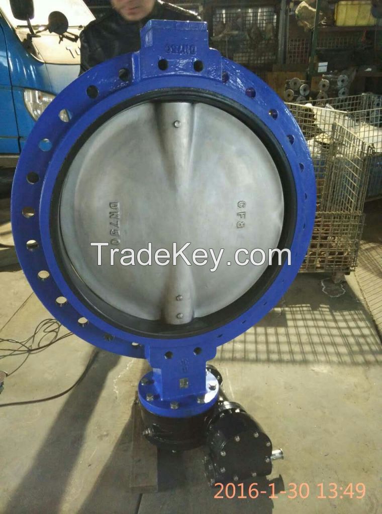 Concentric Double Flange Butterfly valve/Cast Iron/Ductile Iron Double Flanged Concentric Butterfly Valve