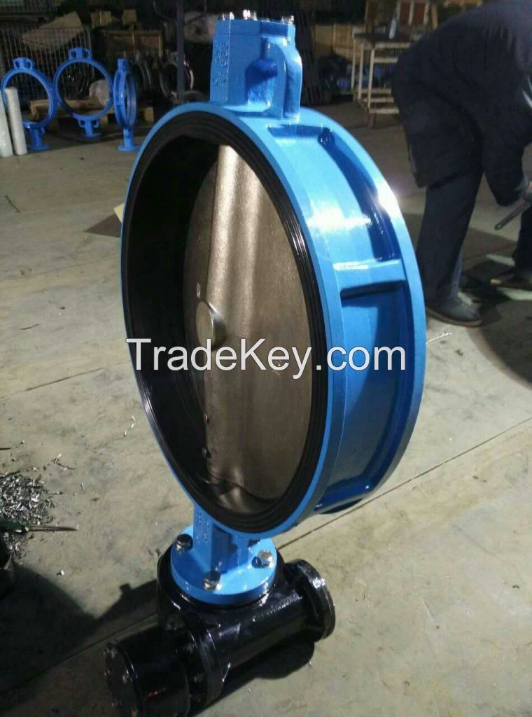 Concentric Double Flange Butterfly valve/Cast Iron/Ductile Iron Double Flanged Concentric Butterfly Valve