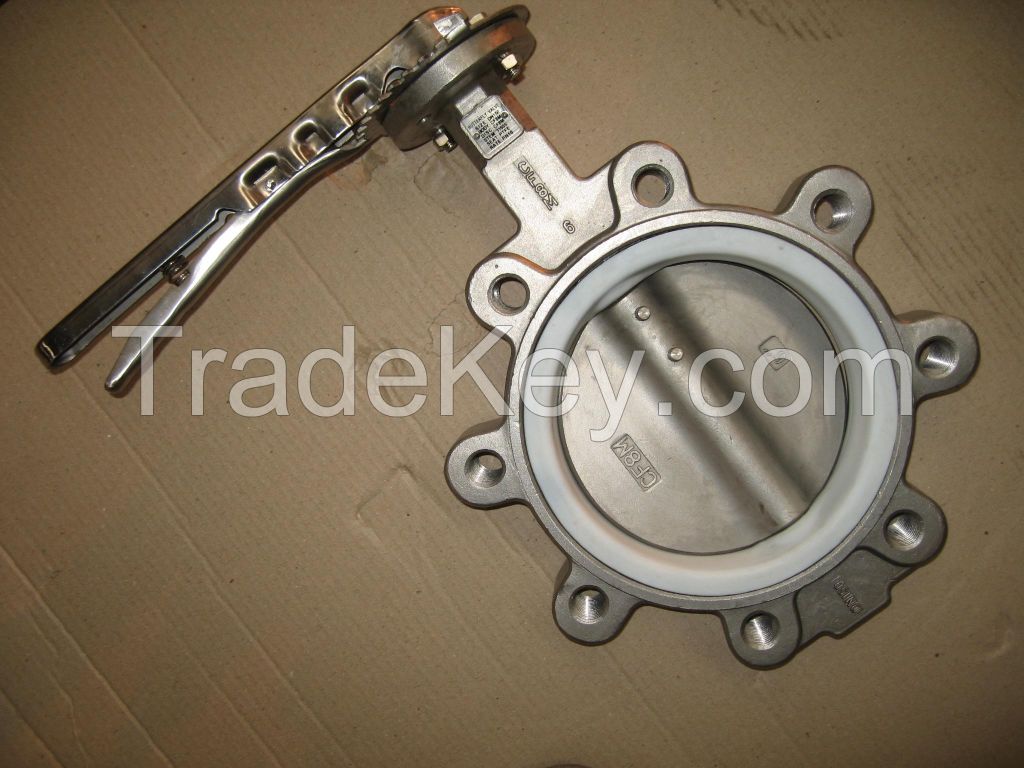 Stainless Steel Lug Type Butterfly Valve with PTFE Seat