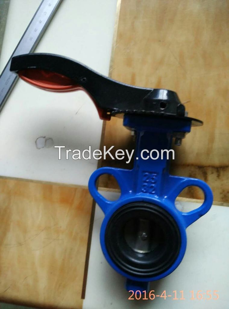 DN25/DN32/DN40 small wafer type butterfly valve PN25 with aluminum handle