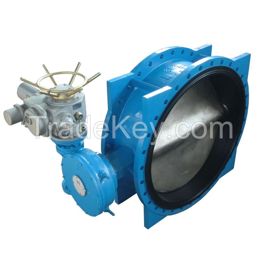 DIN PN25 Large size Rotate 90 degrees double flanged double eccentric butterfly valve
