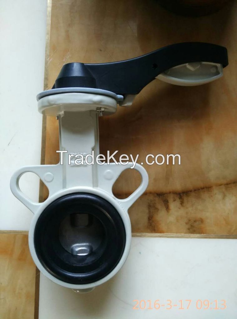 Aluminum body butterfly valve with handlever