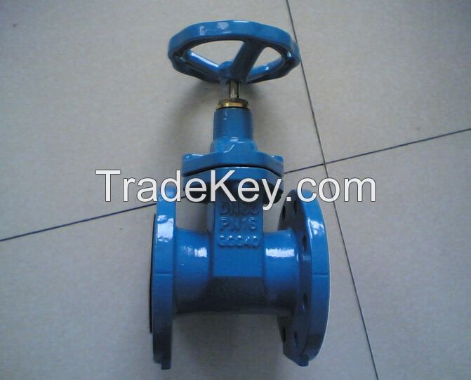 DIN3352 F4 CAST IRON NON-RISING STEM GATE VALVE, RESILIENT SEATED, PN16