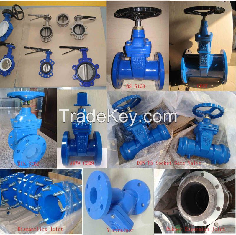 Cast iron/ductile iron AWWA C509/DIN3202/BS5163 resilient seat Gate valve with indicator/CE certificate