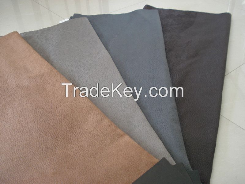 Embossed suede Fabric with Nonwoven Backside for Sofa