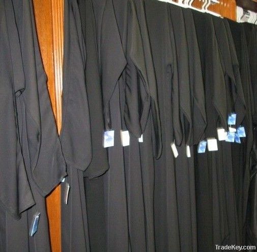 100% polyester abaya wool chiffon black fabric