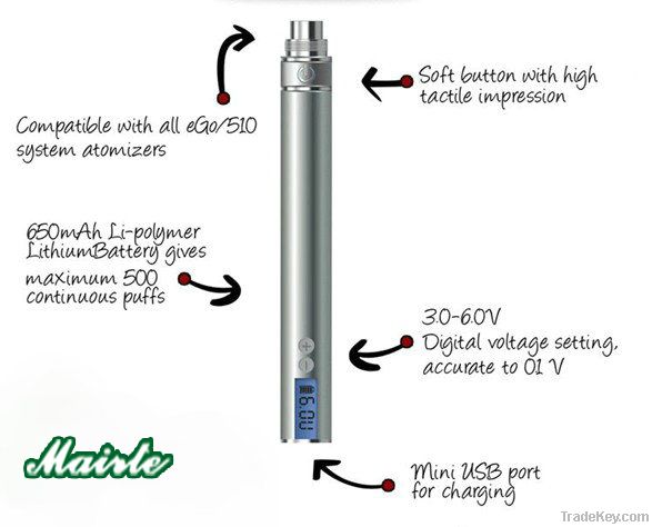 2013 New Varible volatge EGO-V with LCD e-cgarette Battery
