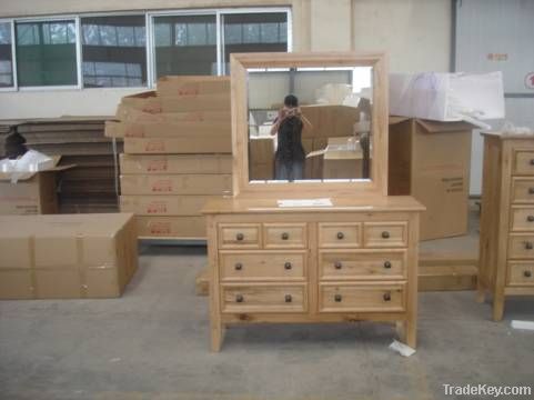 rustic oak dresser & mirror