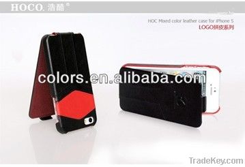 For iPhone 5 HOCO Mixed color leather case