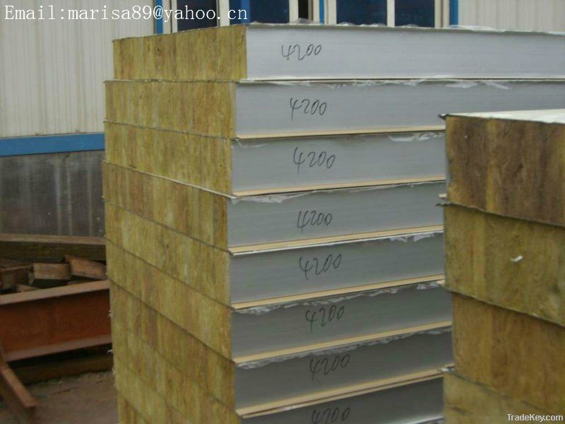 colorful metal skin rockwool sandwich panels for wall