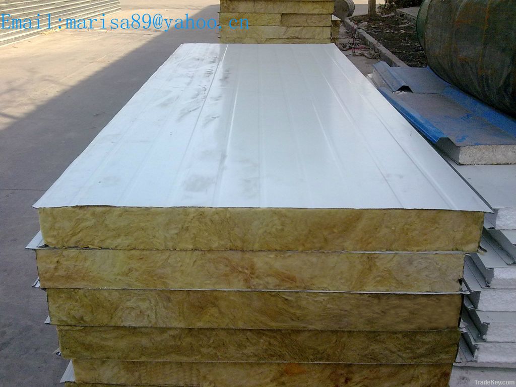 colorful metal skin rockwool sandwich panels for wall