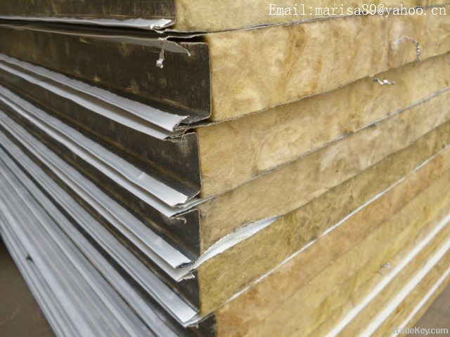 colorful metal skin rockwool sandwich panels for wall