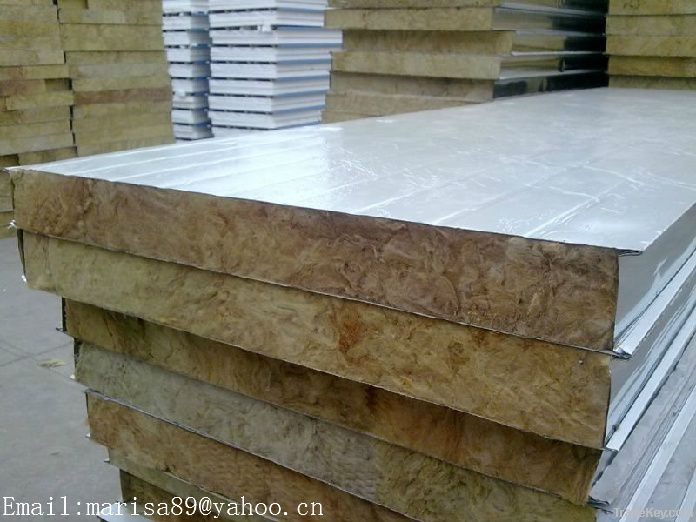 colorful metal skin rockwool sandwich panels for wall