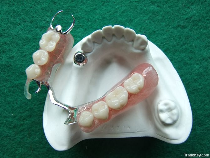 Dental Magnet Precision Attachment with Flexible Partial Denture Base