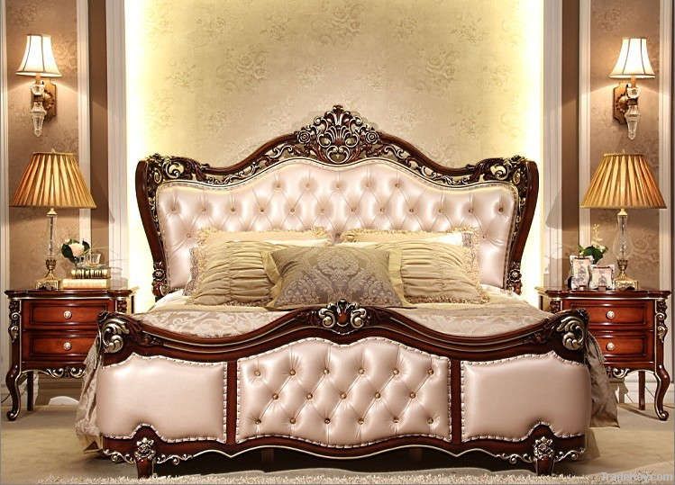 Solid wood Antique luxury bedroom set