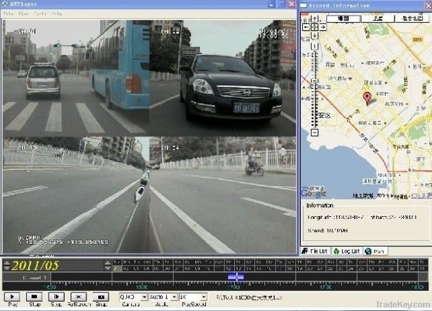 high technical 4 channel sd card dvr for taxi, buses, trucks