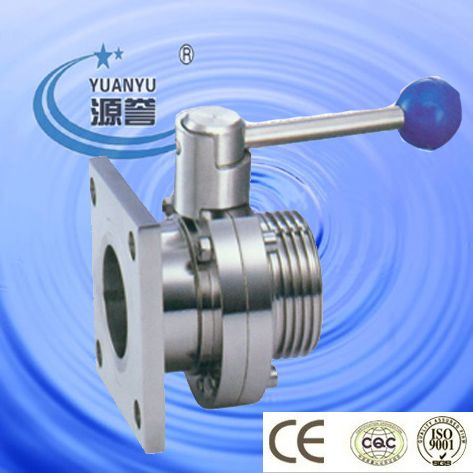 Sanitary Butterfly Valve with Square Flange/ Thread End (100105)