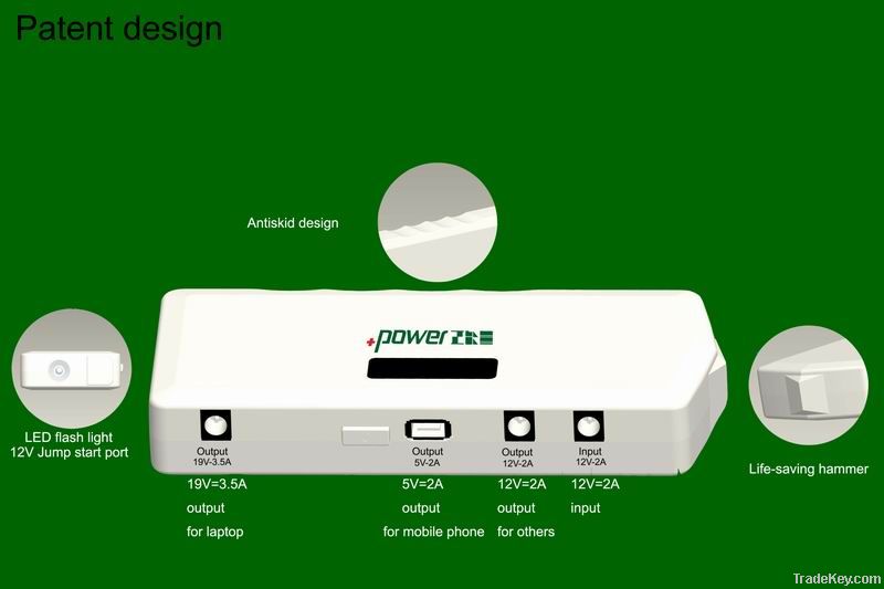 Patent Multifunction Jump Starter(power bank with life-saving hammer
