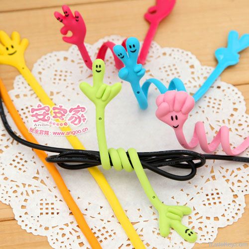 soft pvc earphone winder, wire winder, mobile phone accessories collect