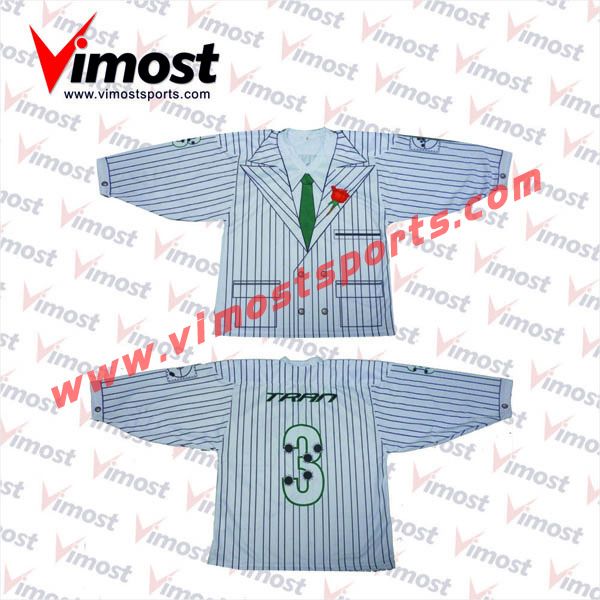 100%polyester white business suit style hockey jersey