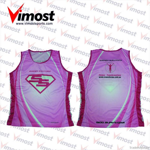 100% polyester custom running singlet